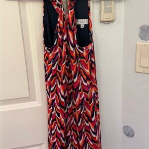 Trina Turk Multicolor Wavy Print Maxi Dress - Pink, Red, Orange, Black